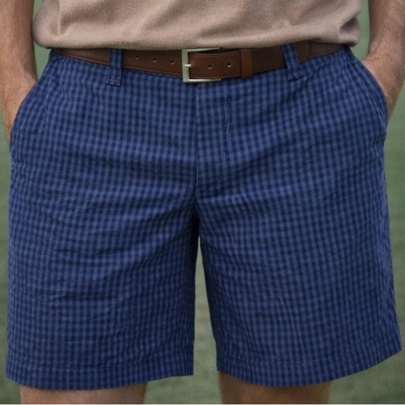 Tommy Hilfiger Other - Tommy Hilfiger Navy/Blue Gingham Golf Shorts Five Pocket Men's Size 34
